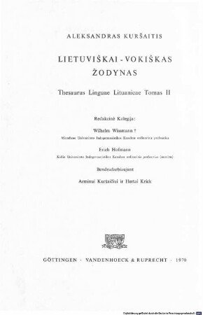 Litauisch-deutsches Wörterbuch, 2