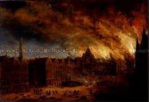 Spanische Söldner setzen am 4. November 1576 das Antwerpener Rathaus in Brand