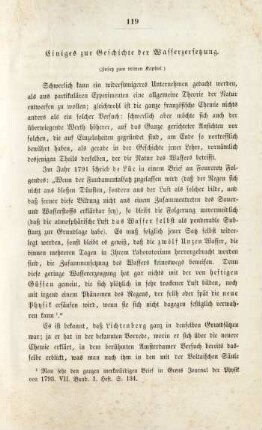 Einiges zur Geschichte der Wasserzersetzung. (Zusatz zum dritten Kapitel.)