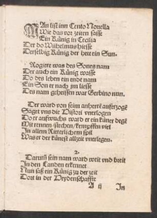 MAn list inn Cento Nouella || Wie das vor zeiten sasse ||