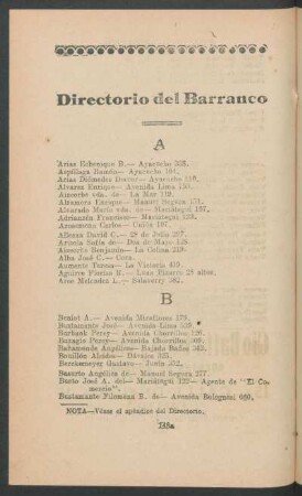 Directorio del Barranco