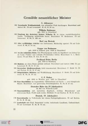Gemälde neuzeitlicher Meister (Nr. 161-209)