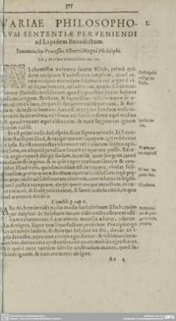 VARIAE PHILOSOPHORUVM SENTENTIAE PER VENIENDI ad Lapidem Benedictum.