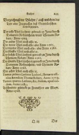 Verzeichnuß der Bücher/ ...