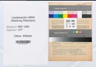 Entnazifizierung Wilhelm Ottow, geb. 19.11.1899 (Zooinspektor)
