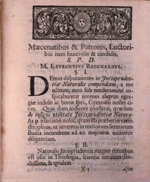 Prolvsio De Insigni Vtilitate Jvris Natvralis