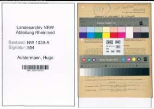 Entnazifizierung Hugo Austermann , geb. 21.05.1905 (Uhrmacher)