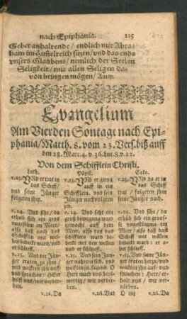 Evangelium Am Vierdten Sontage nach Epiphania