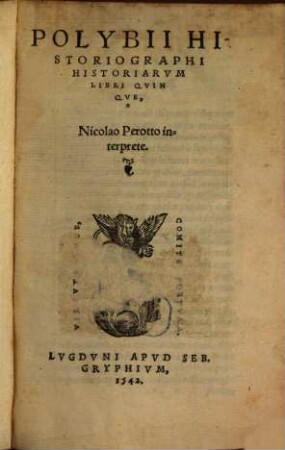 Polybii Historiographi Historiarvm Libri Qvinqve