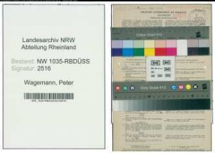 Entnazifizierung Peter Wagemann , geb. 28.09.1913 (Steiger)