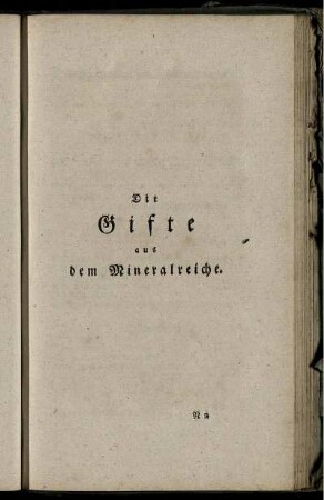 Die Gifte aus dem Mineralreiche.