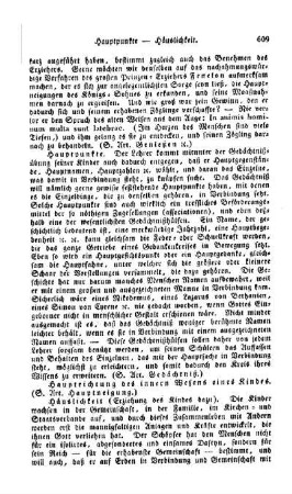 Häuslichkeit, (Erziehung des Kindes dazu)