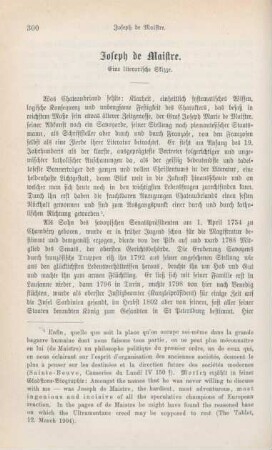 300-317 Joseph de Maistre : eine literarische Skizze