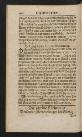 Die vierdte Abtheilung. Von denen Verrenckungen der Glieder.