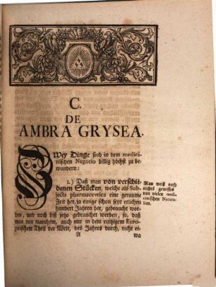 Disquisitio De Ambra Grysea