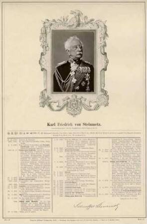 Karl Friedrich von Steinmetz, Generalfeldmarschall in Uniform und Orden u. a. pour le mérite, Brustbild in Halbprofil