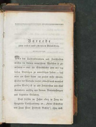Vorrede zum ersten und zweyten Bändchen