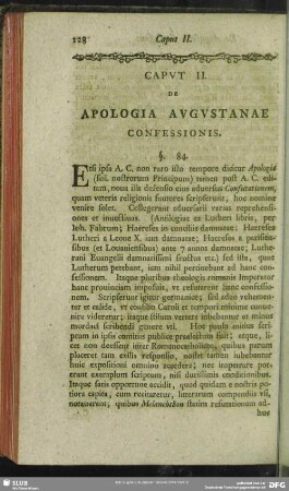 Caput II. Apologia Augustanae Confessionis