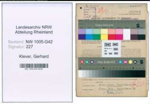 Entnazifizierung Gerhard Klever , geb. 13.07.1906 (Schlosser)