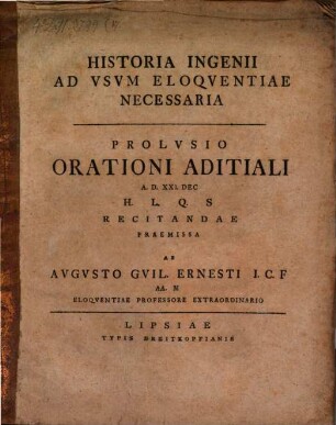 Historia ingenii ad usum eloquentiae necessaria