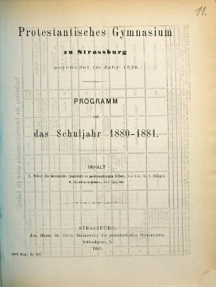 Programm : auf d. Schuljahr .... 1880/81