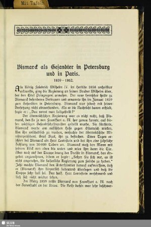 Bismarck als Gesandter in Petersburg und in Paris : 1859 – 1862