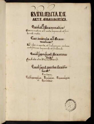 1r-2r, Quid est Grammatica? ...