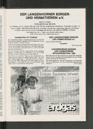 Langenhorner Bürger- und Heimatverein Mitgliedsbeitrag 1985