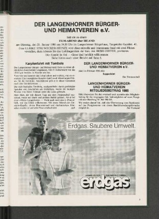 Langenhorner Bürger- und Heimatverein Mitgliedsbeitrag 1985