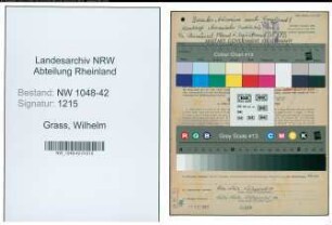 Entnazifizierung Wilhelm Grass , geb. 05.01.1888 (Abteilungsleiter)