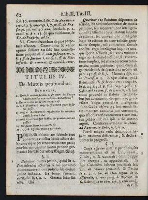 Titulus IV. De Mutuis petitionibus.
