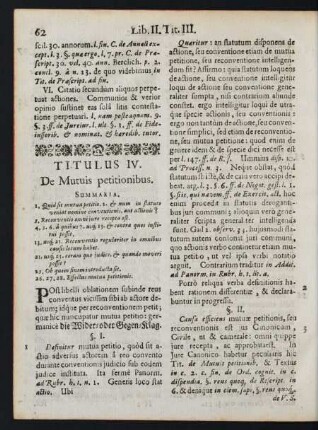 Titulus IV. De Mutuis petitionibus.