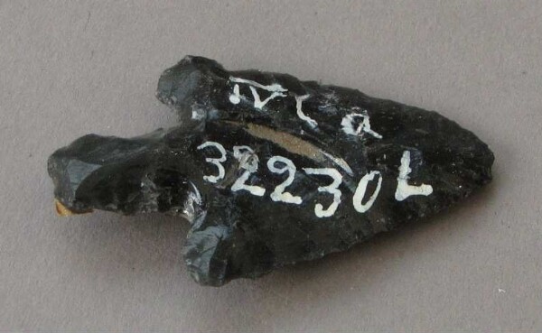 Arrowhead made from obsidian