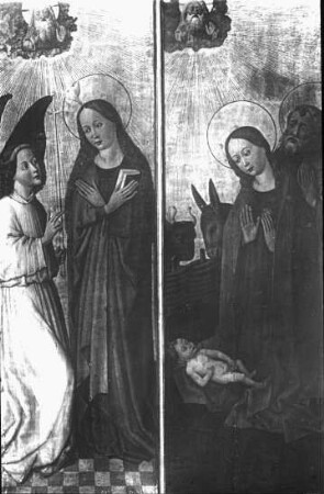 Colmar, Altarretabeln aus dem Kloster zu Isenheim ?, Verkündigung und Geburt Christi, Musée d'Unterlinden