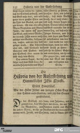 Die Historia von der Auferstehung und Himmelfahrt Jesu Christi.