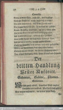 Der dritten Handlung Erster Auftritt