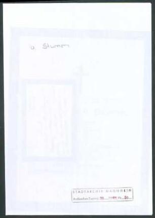 Stumm, Ferdinand von, Grafenaschau, an Wichert