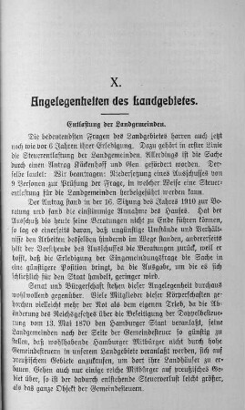 X. Angelegenheiten des Landgebietes.