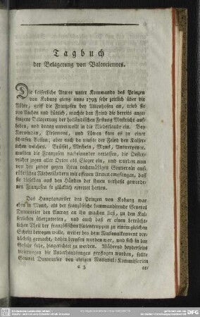 Tagebuch der Belagerung von Valenciennes
