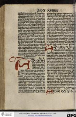 Incipit liber octavus, capitulum I.
