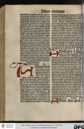 Incipit liber octavus, capitulum I.