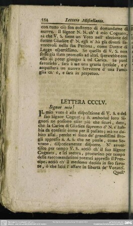 Lettera CCCLV. Signor mio!