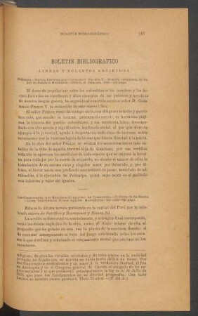 Boletín bibliográfico : Libros y folletos recibidos