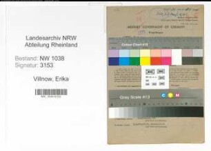 Entnazifizierung Erika Villnow , geb. 26.10.1911 (Angestellte)