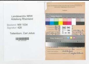 Entnazifizierung Carl Julius Tettenborn , geb. 11.03.1880 (Oberstleutnant)