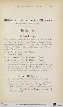 Mittelalterliche und neuere Bildwerke (Nr. 61 - 138)