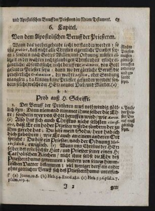 6. Capitel. Von dem Apostolischen Beruff der Priesteren.