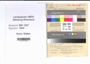 Entnazifizierung Walter Kons , geb. 28.05.1904 (Zollbeamter)