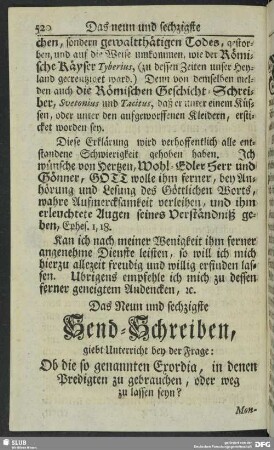Das Neun und sechzigste Send-Schreiben