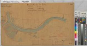 Ems Kanalisierung Blatt 11 Strecke Meppen Stromkarte von km 2,0 - km 3,3 Gem. Meppen 1891 1 : 2000 41 x 71 kol. Zeichnung A. Franke, Wasserbauinspektor Wasser- und Schiffahrtsdirektion Münster